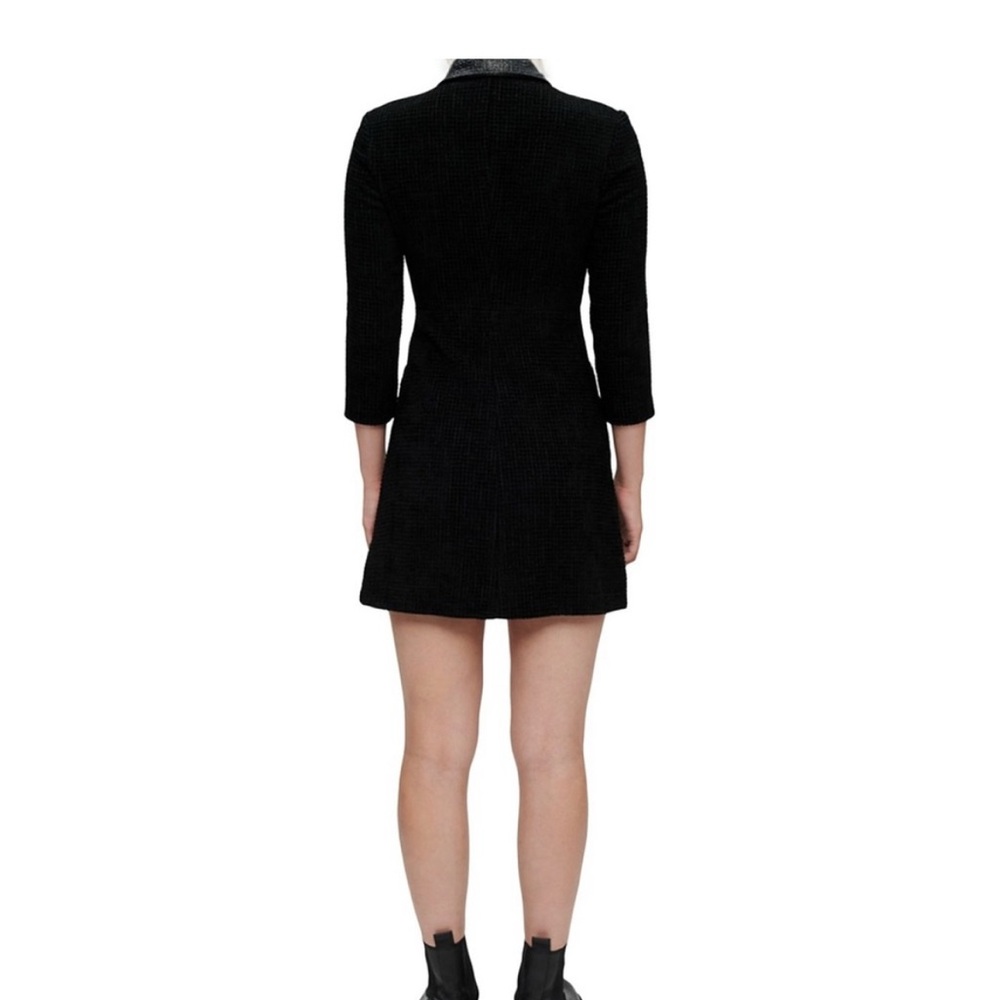 Maje Black Tweed Dress with Silver Details - Picture 5 of 5